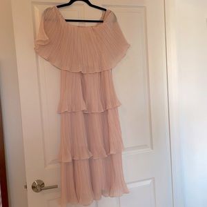 Lulus - gala ready off the shoulder midi dress - size small